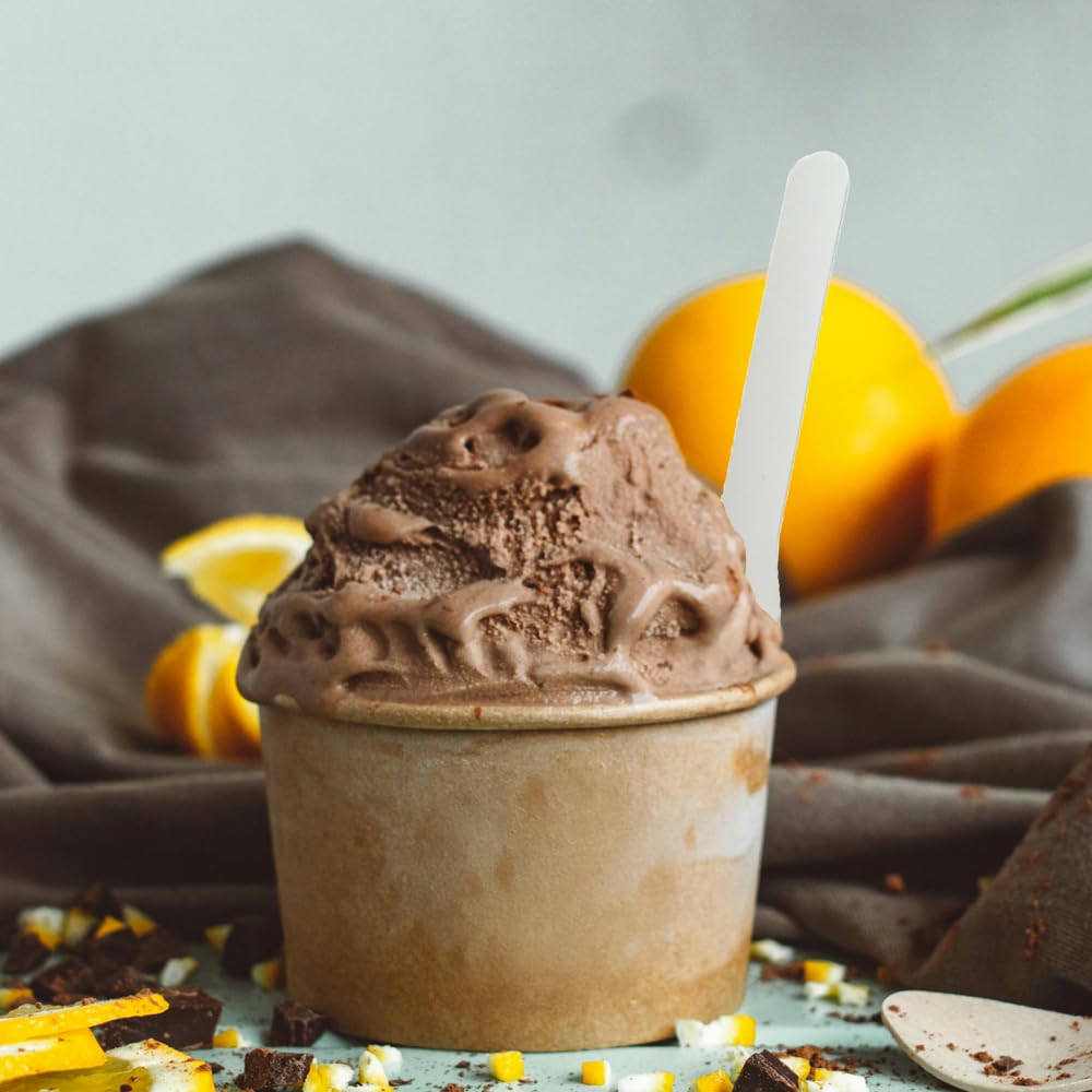3000 Hartpapier-Eislöffel 94 mm – Eisspaten/Eisschaufel/Dessertlöffel weiß