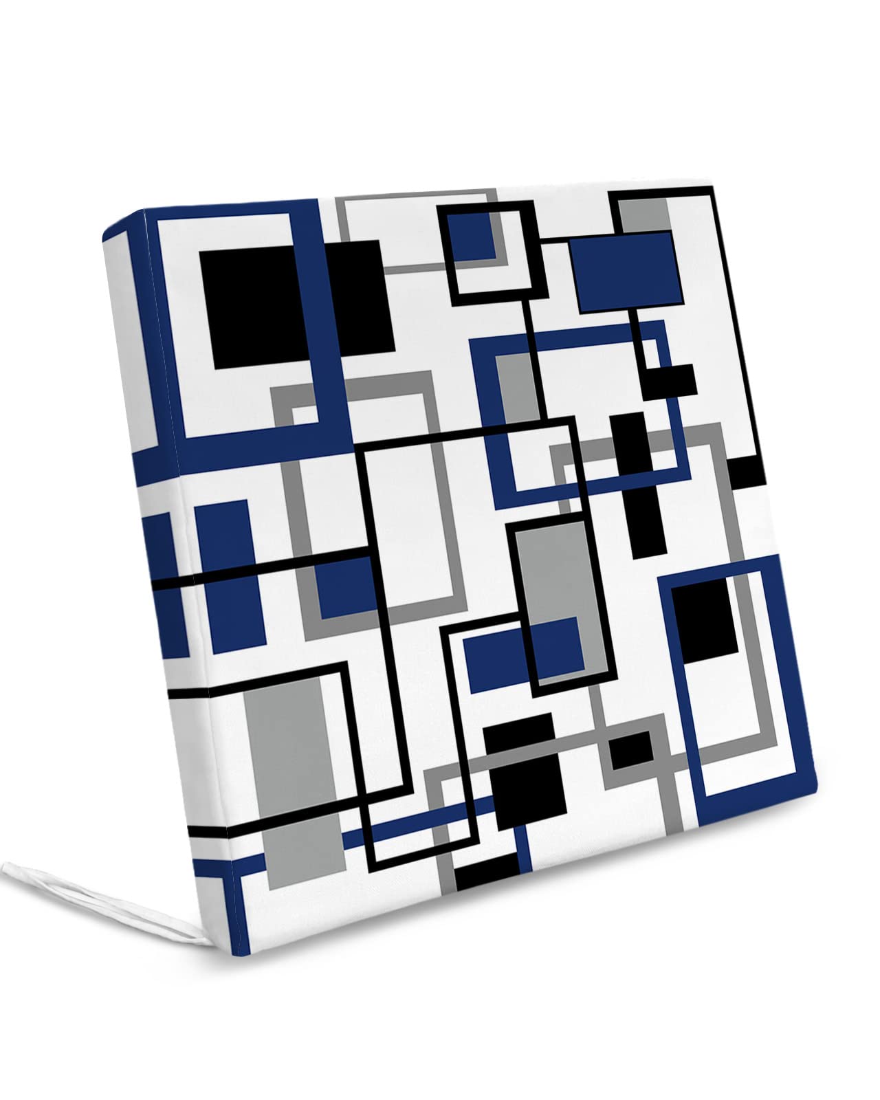 LBCASA Outdoor Chair Cushion Covers 4 Pack, Blue Geometric Waterproof Sofa Couch Covers, Retro Middle Century Northern Europe Art Furniture Protector Seat Slipcovers for Patio Garden, 24