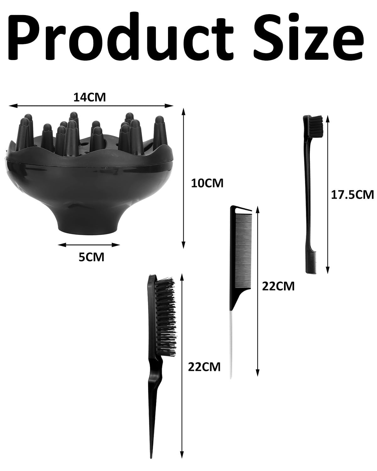 Diffuser for Curly Hair, Comb Set, Hair Diffuser, Diffuser Hair Dressing Styling Tool Usage at Home to Acheive Curl Defination, Blower, Hair Stylists Professional Styling Comb Set - Image 3 thumbnail