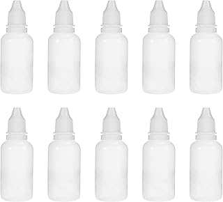 JJPRIME 10pcs Empty Plastic Squeezable Dropper Bottle | Water Liquid Eye Drops | Squeezy Bottles | Refillable Bottles Containers Portable Travel Set (50ml/1.7oz), White