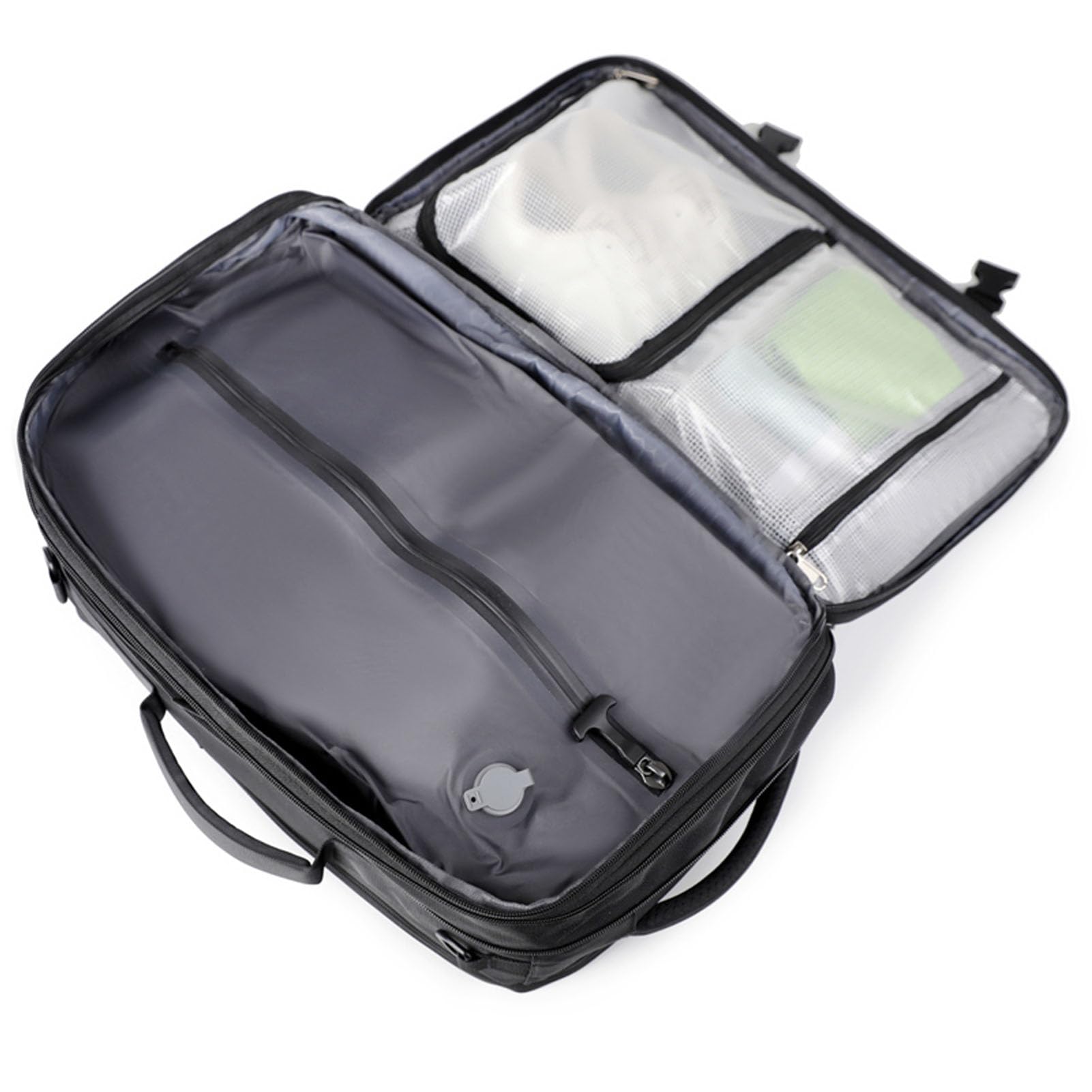 Luqeeg Sacs à Dos à Compression Sous Vide Compartiment Séparé pour Vêtements Secs et Humides Paquet Dos Cabine en Tissu Oxford Sac de Voyage Plat 180 Degrés pour L'université