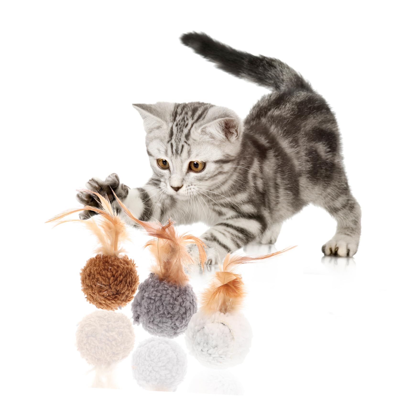 FOMIYES Lot De 5 Jouets Intéressants pour Chatons Clochettes en Peluche Matériau Résistant À Lusure Jouet Portable pour Chats Dintérieur 9 Pièces X 5