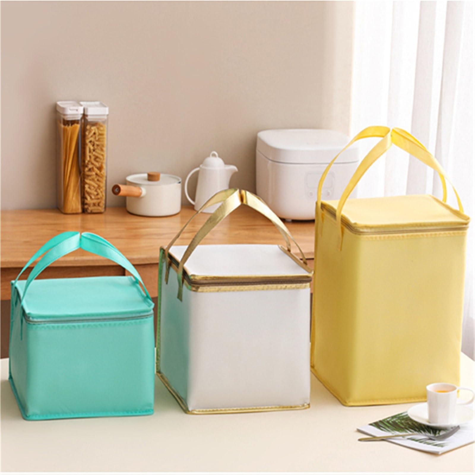 Bolsa de almuerzo algodón for pastel, bolsa aislante, transporte, cajas almacenamiento más frescas, bolsas, contenedor térmico comida for Picnic