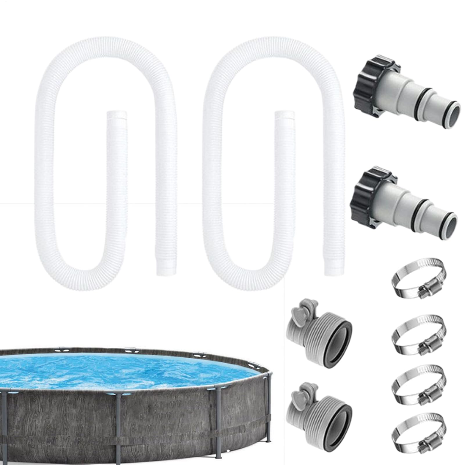Schlauch für Pool – Ersatzschläuche für Poolpumpe | 38 mm Schlauch für Reparatur, Werkzeug, Schutz, Wartung und Reinigung und Zirkulation von Sanitärwasser
