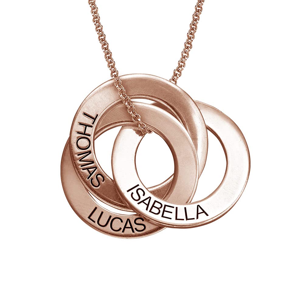 Theo Grace Personalized Russian Rings Necklace