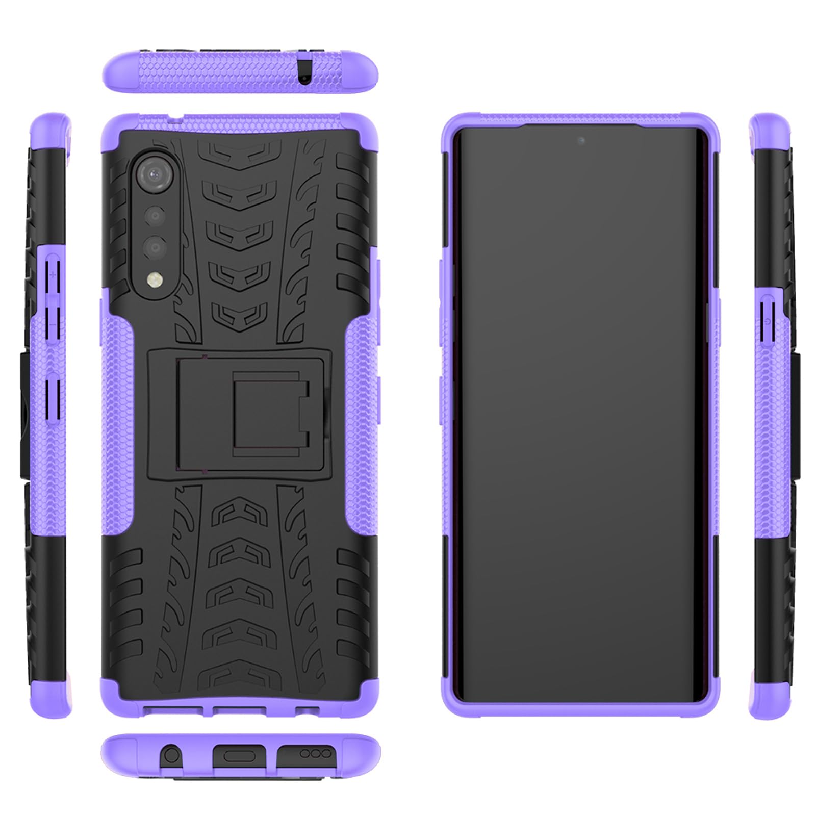 Asuwish Étui Portefeuille Pour LG Velvet 5G/4G – Rabat Magnétique Motif Fleurs Gris – 6 Emplacements Carte + Bandoulière