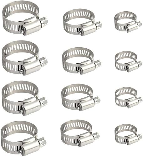 Topnisus - Juego de 10 abrazaderas ajustables para manguera, sin óxido