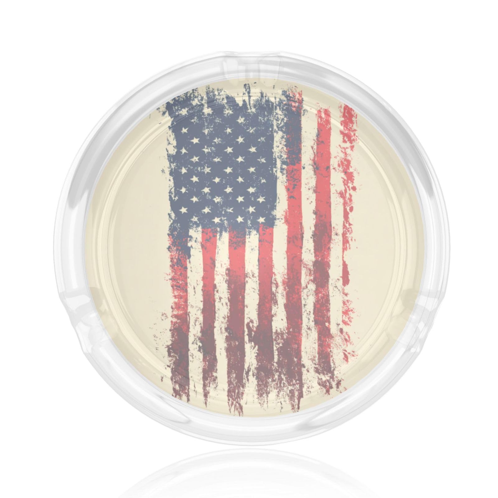 Vertical Running American Flag Glass Ashtray For Cigarettes Ash Trays Case For Home Office Decor