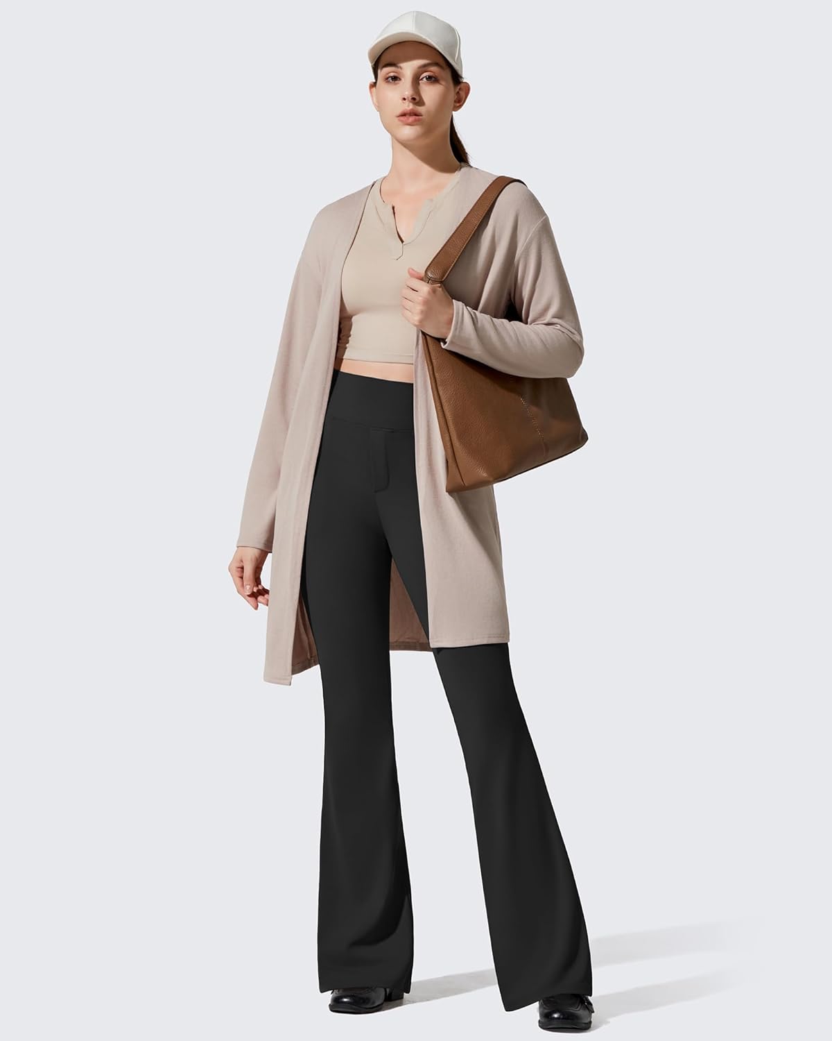 G4Free Barefeel Women's Fleece Lined Flare Yoga Pants Winter Thermal High Waist Leggings with Pockets - Image 5