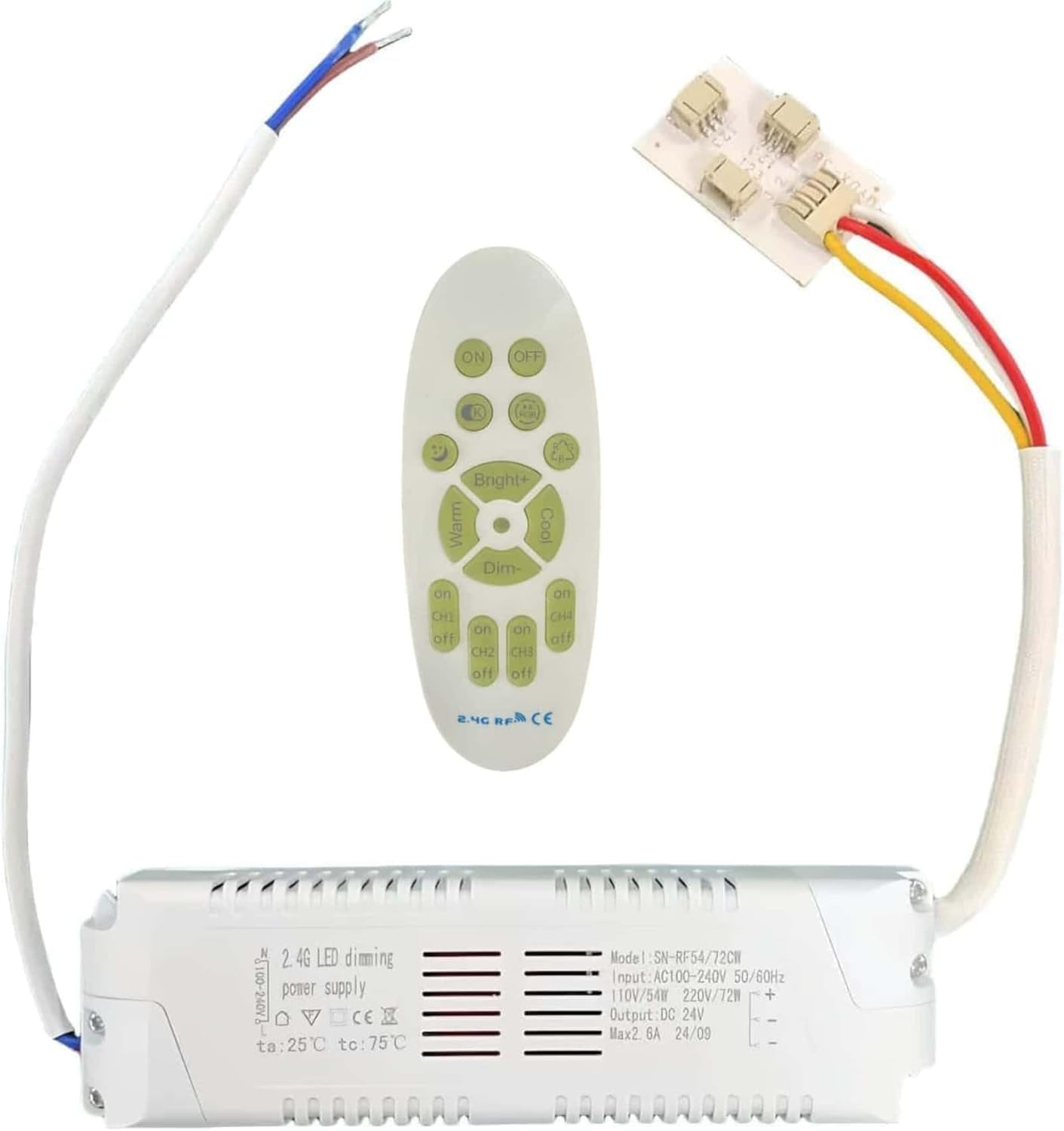 LED Transformer Power Supply LED Driver Adapter, Regulated Switching Power Supply, Converter Adapter Transformer Driver (SN-RF54-72CW)
