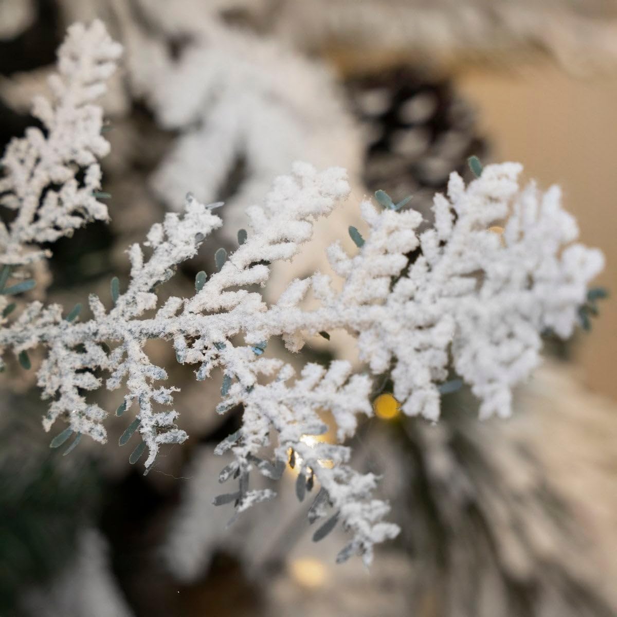 Árbol de Navidad artificial plegable nevado verde y blanco de 210 cm