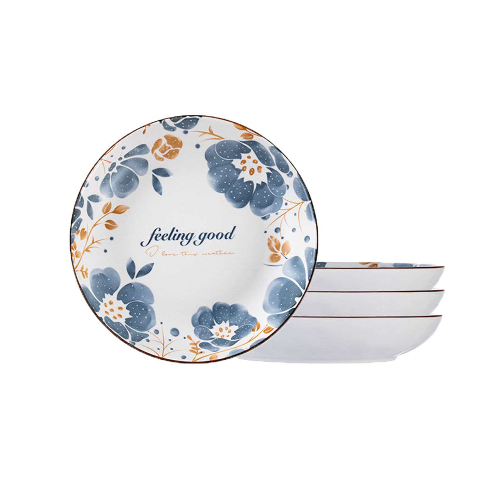 Assiettes à dîner, Assiettes à dîner divisées, The Diet Control Plate,Dinner Plates, Round Dessert Appetizer Plates Salad Pasta Camping Plates,(7inch)
