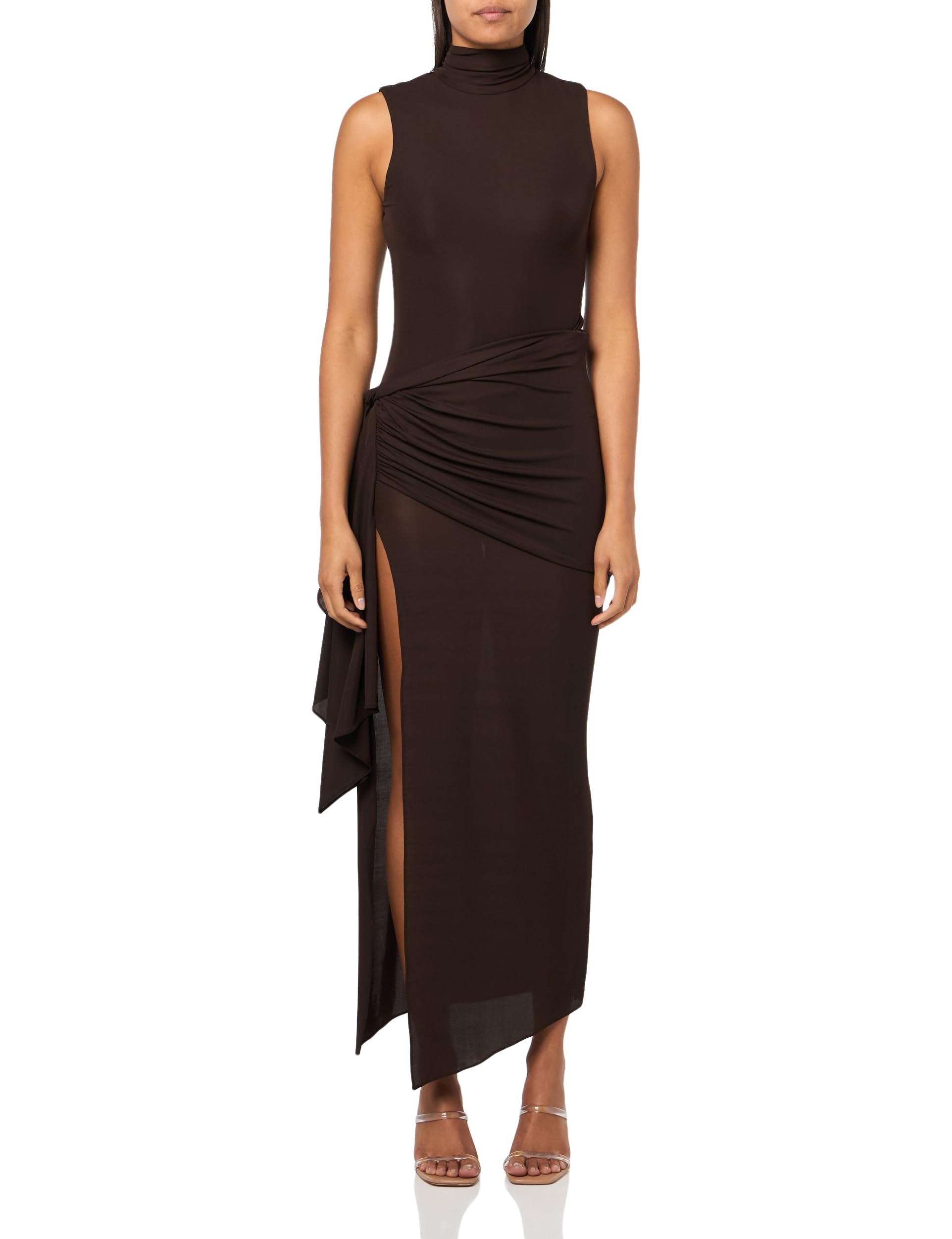 Photo 1 of Ronny Kobo Women's Crystal Sleeveless Dress, Chocolate Brown, X-Large
