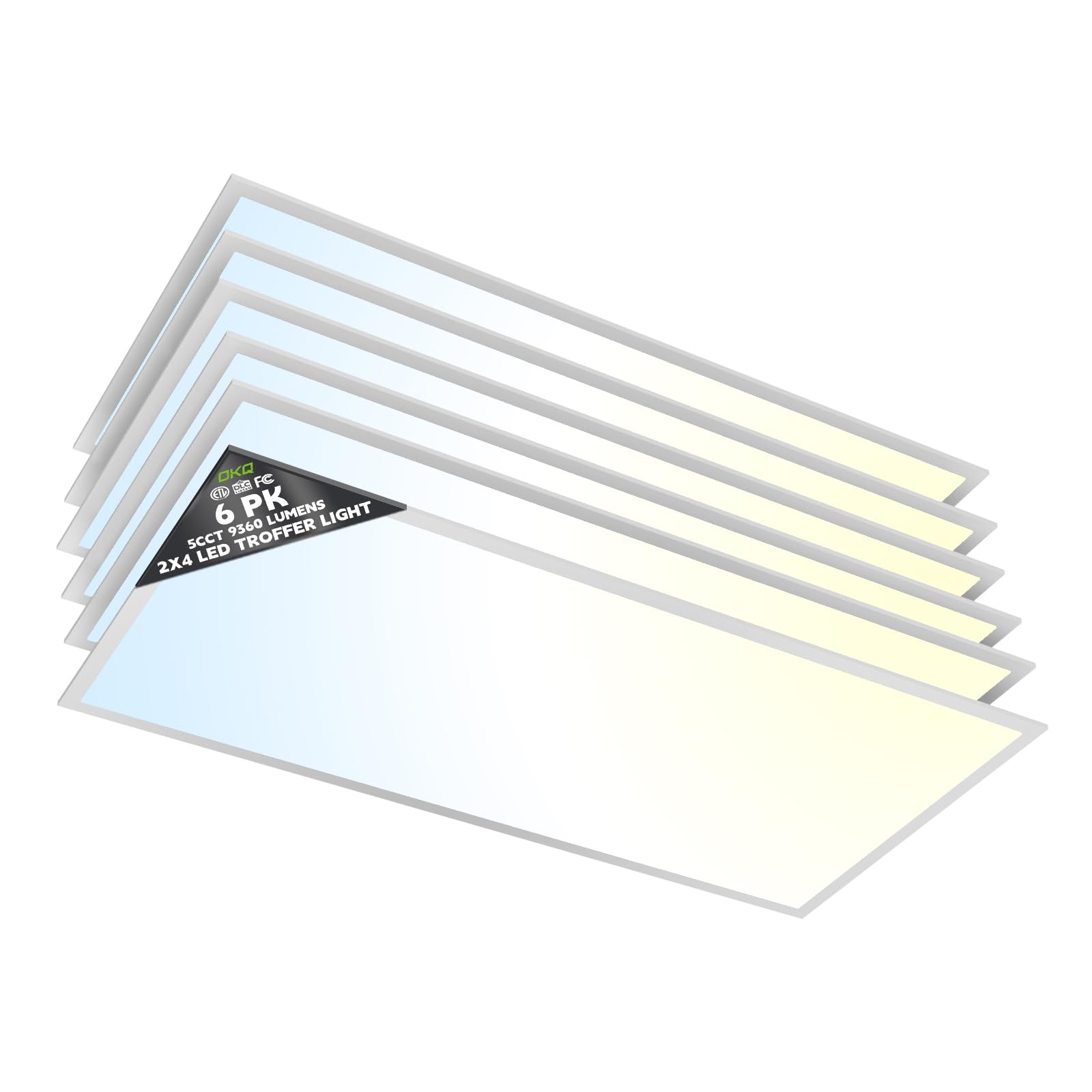 OKQ 2x4 LED Flat Panel 6-Pack