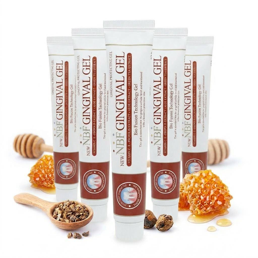 NBF Gingival żel do dziąseł, 150 g, do pielęgnacji wrażliwych dziąseł, z propolisem i emulsją nano-witaminową, bezalkoholowy, wegański, idealny do aparatów ortodontycznych, implantów i podrażnienia