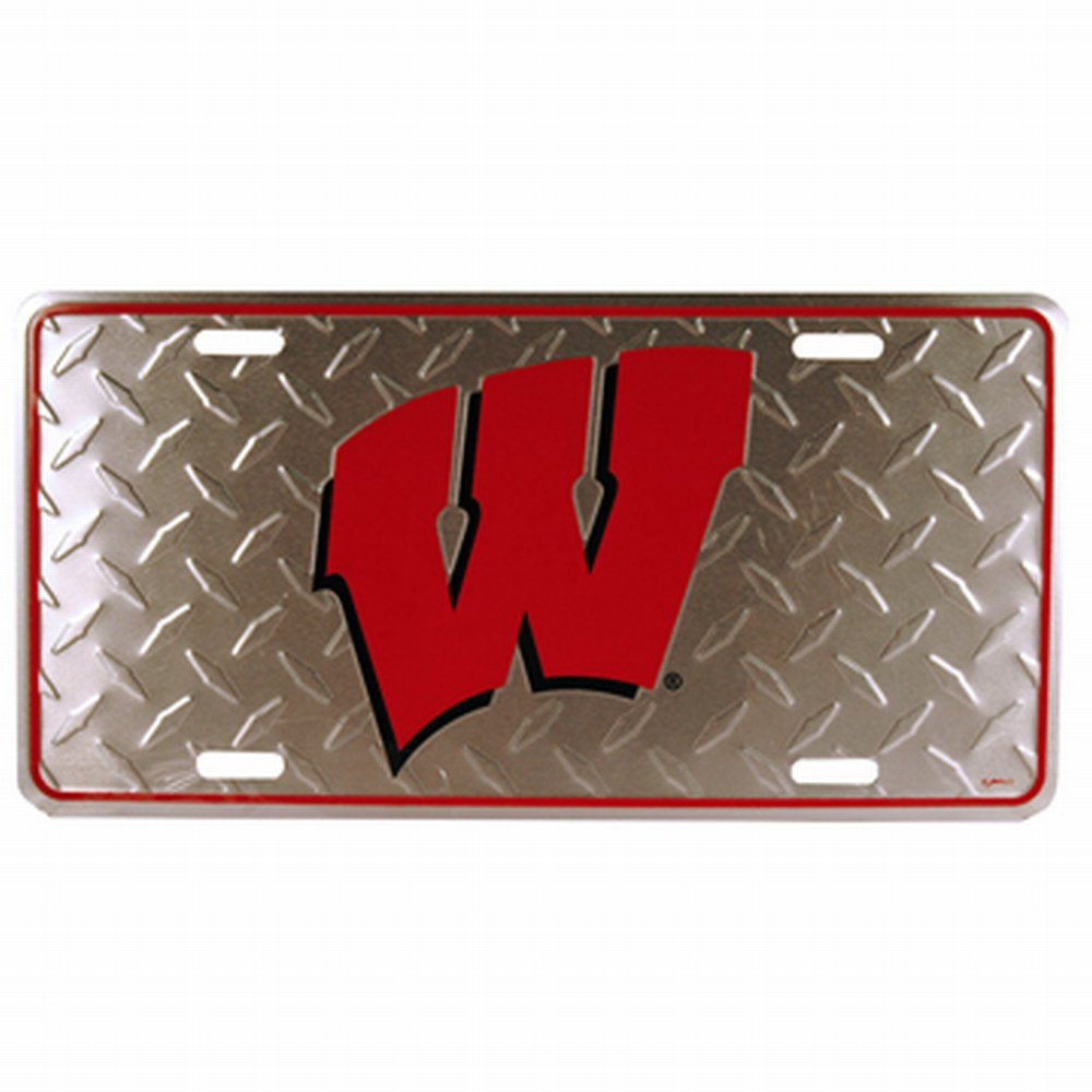 NCAA Wisconsin Badgers Diamond Plate Car Tag