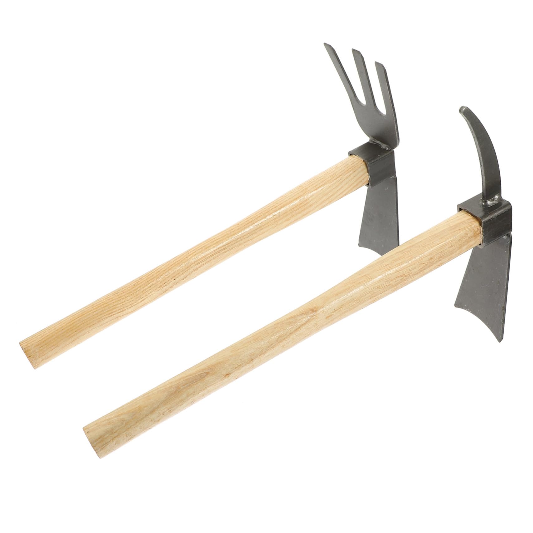 POPETPOP 2pcs Sturdy Gardening Hoes Multi Functional Flower Planting Weeding Tools Handle Manganese for Vegetable Farming Present for Gardeners