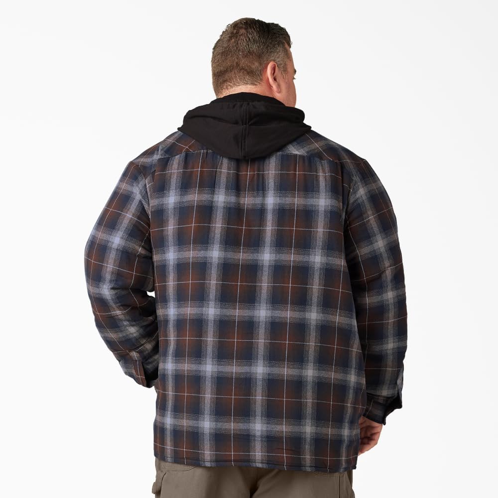 Dickies mens Fleece Hooded Duck Shirt Jacket With Hydroshield