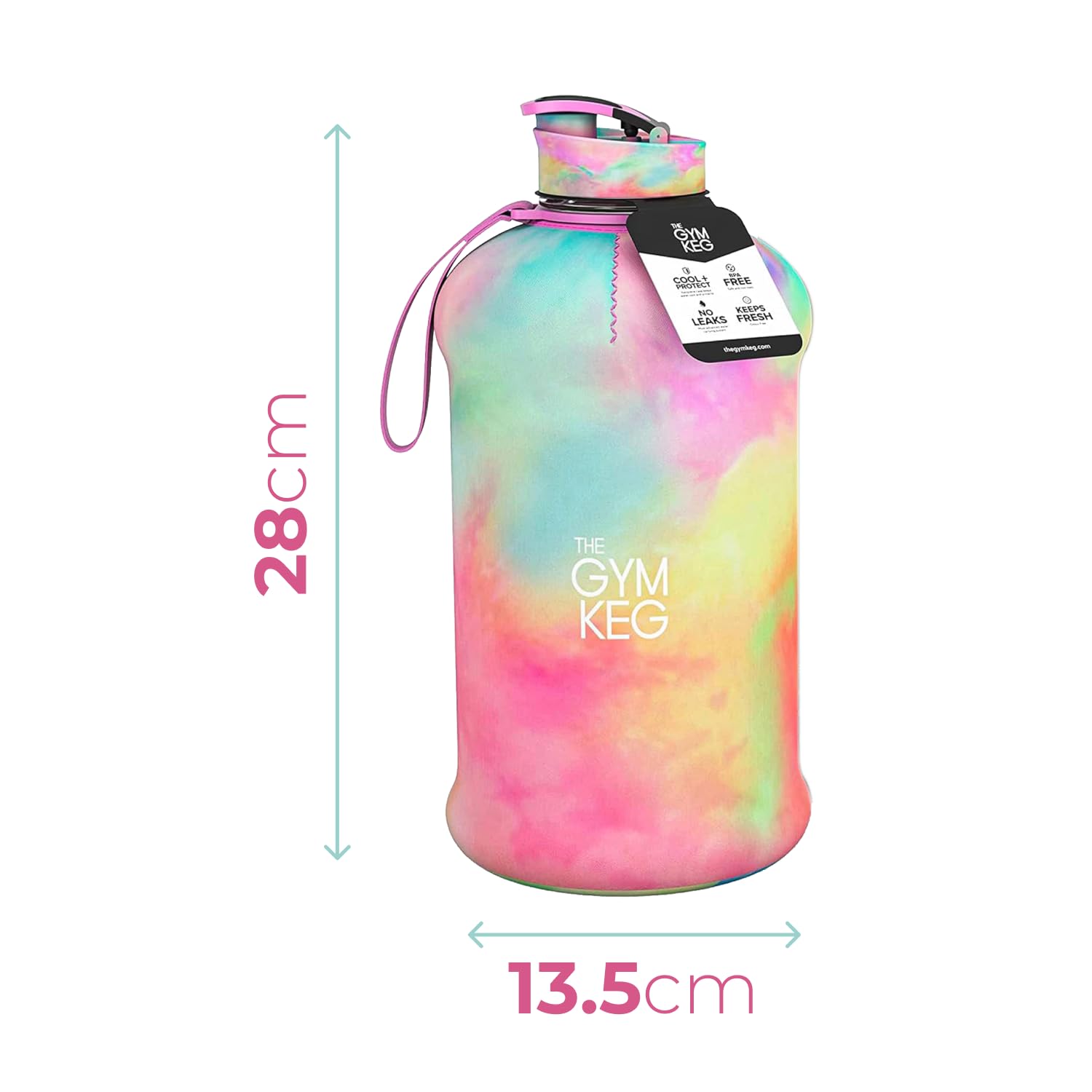 The Gym Keg Official Sports 2L Water Bottle (2.2 L) Insulated Sleeve, Carry Handle, Fitness, Exercise - Image 4