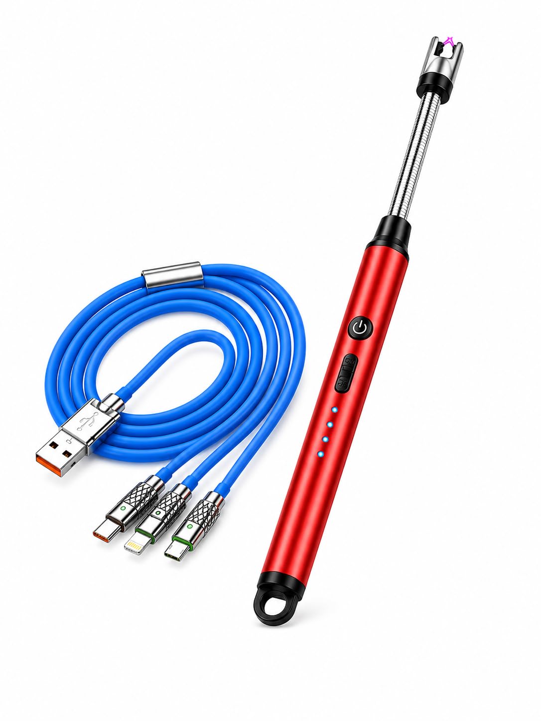 USB Rechargeable Electric Arc Lighter with 360° Flexible Neck | Windproof Flameless Plasma Lighter | Type-C Fast Charging | Long Electric for Candle, Kitchen, BBQ, Camping & Fireplace-image-20