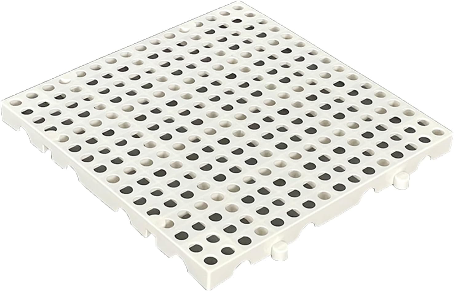 LNNW Waterproof Storage Grid Mats, Stackable Floor Trays for Basements, Garages, Supermarkets Floor Pallets for Garage Supermarket Basement(White,40x40x3CM/1pcs)