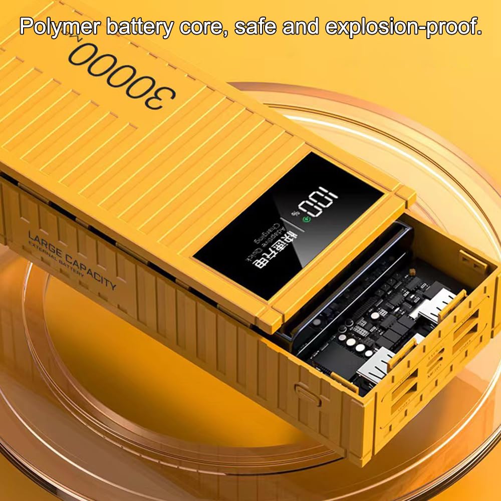 Power Bank ad Alta capacità da 50000 mAh, Caricabatterie Portatile a Ricarica Rapida PD66W con 4 uscite, Batteria Esterna con Display LED per Telefoni Tablet(Size:50000mAh,Color:Nero)