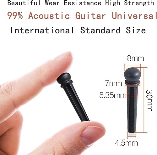 Miniatura 3 de Miwayrer - Tuerca de sillín de puente de hueso para guitarra acústica con 6 pines de puente de guitarra y extractor de pines (puente de hueso y