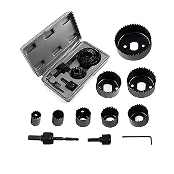 Oblivion Professional Wood Hole Saw Cutting Tool Set | Carbon Steel Metal Alloys Wood Hole Saw Cutting Set (19-64mm) - 11 pcs