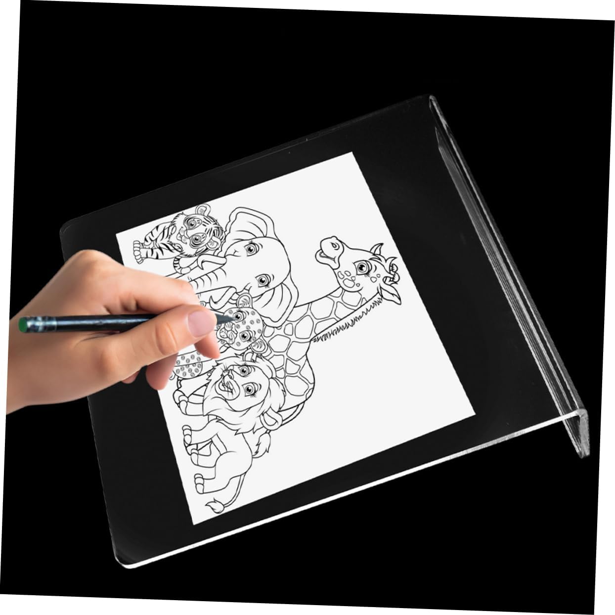 OSALADI Acrylic Paint Board for Artists: Clear Sloped Painting Board Portable Desktop Stand Mat for Watercolor Drawing and Art Projects