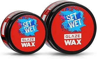 Hair Wax For Men - Glaze Wax, 60g + 25g | Healthy Shine, Strong Hold, Restylable Anytime, Easy Wash off | No Paraben, No Sulphate, No Alcohol