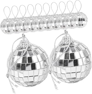 TEHAUX 30 Peças Espelho Bola Reflexiva Decoração De Prata Mini Gadgets Mesa De Prata Decoração De Festa Discoteca Bola Pendurada Bola De Discoteca Enforcamentos Bola De Superfície De