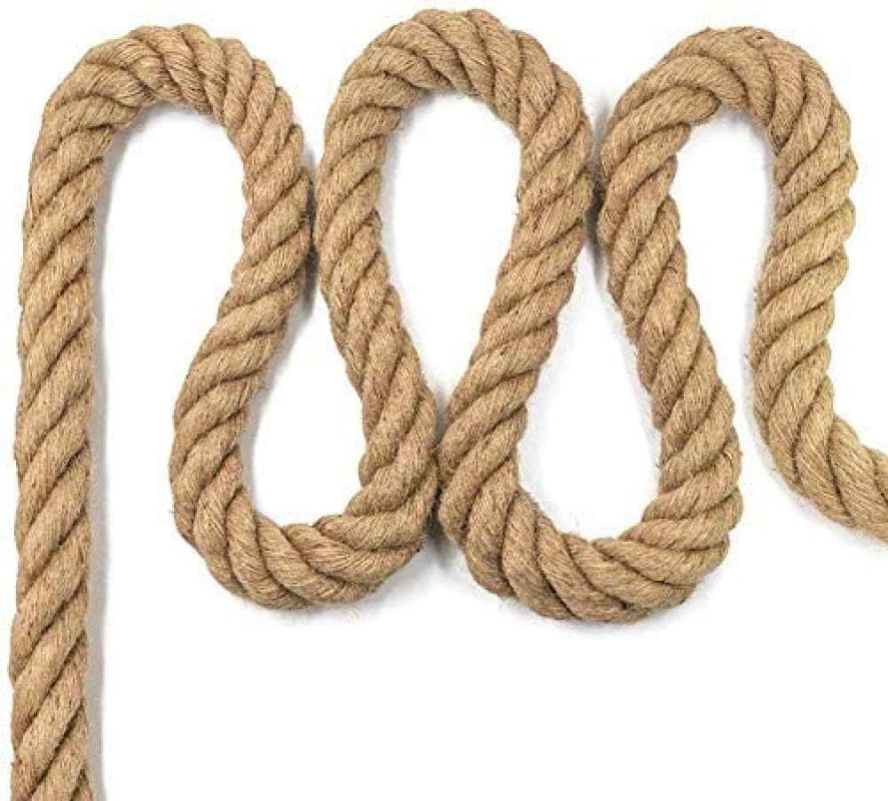 Twisted Hemp Rope,Thick Strong Solid Braid Jute Rope,Good for Tie, Pull,Swing,Climb and Knot