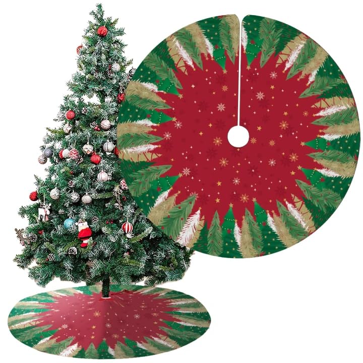 Reviews de Faldas para el árbol Top 10. 46 FEAWIAI Falda de Árbol de Navidad, Pie de Arbol Navideño de 90CM, Decoración Navideña Dorada y Verde Falda de Árbol de Navidad, Adecuado para Decoración de Navidad y Fiesta...