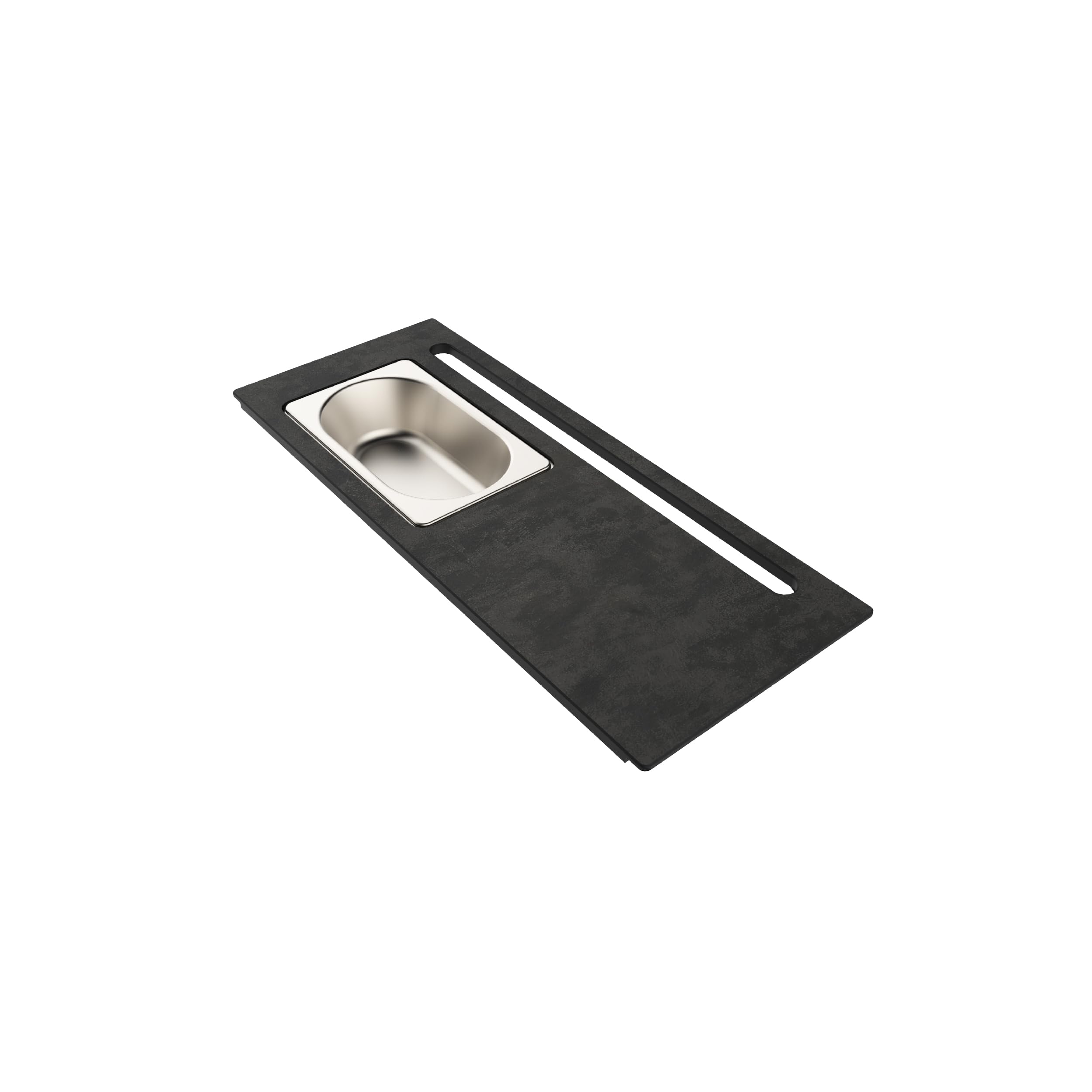 EVHOC Tagliere Hpl per Lavello Cucina, 42x17 cm, Petra, COMPLEMENT PLUS 170 | Tagliere Multifunzione da Appoggio con Vaschetta Acciaio Inox, Made in Italy