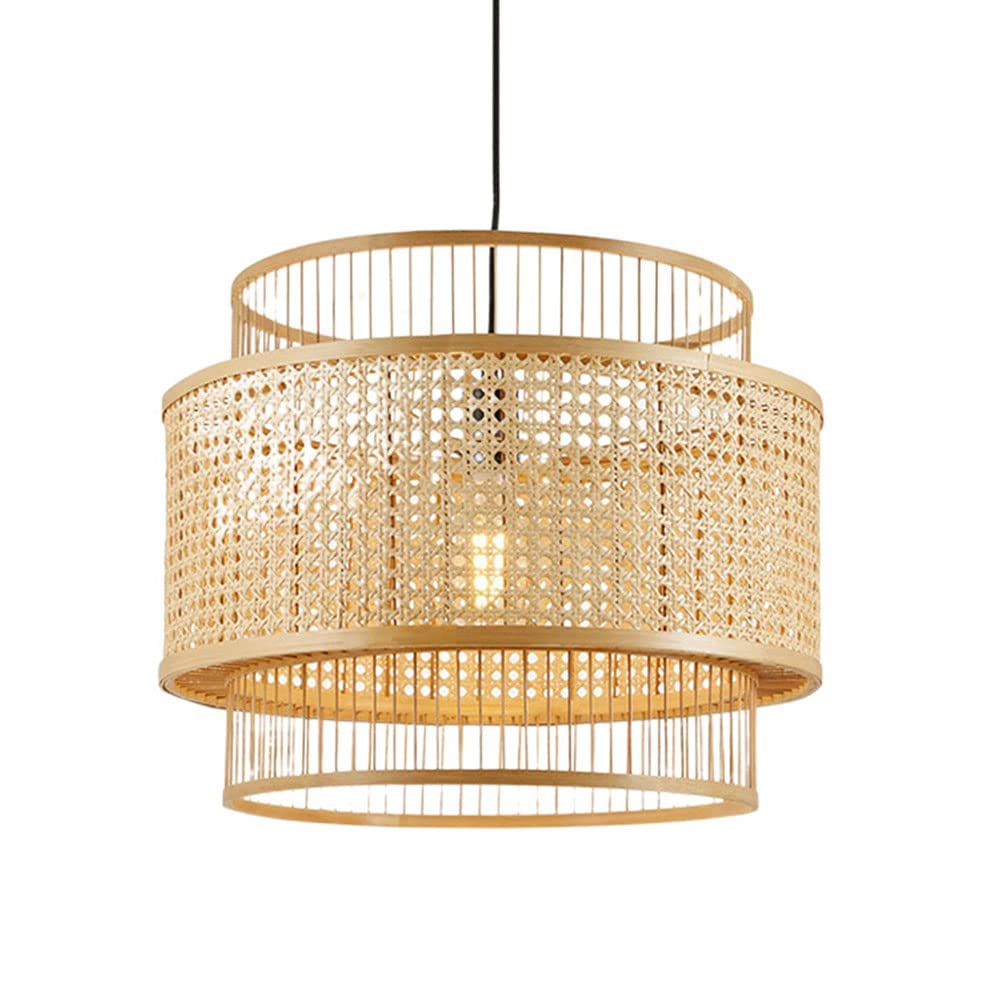 SHUANGZ Bohemian Chic: Bamboo and Rattan Hanging Lamp Bamboo Lamp Hanging Chandelier Rattan Pendant Lights Fixture Ceiling Lamp Country Corridor Lighting Bedroom Living Room Ceiling Lamp
