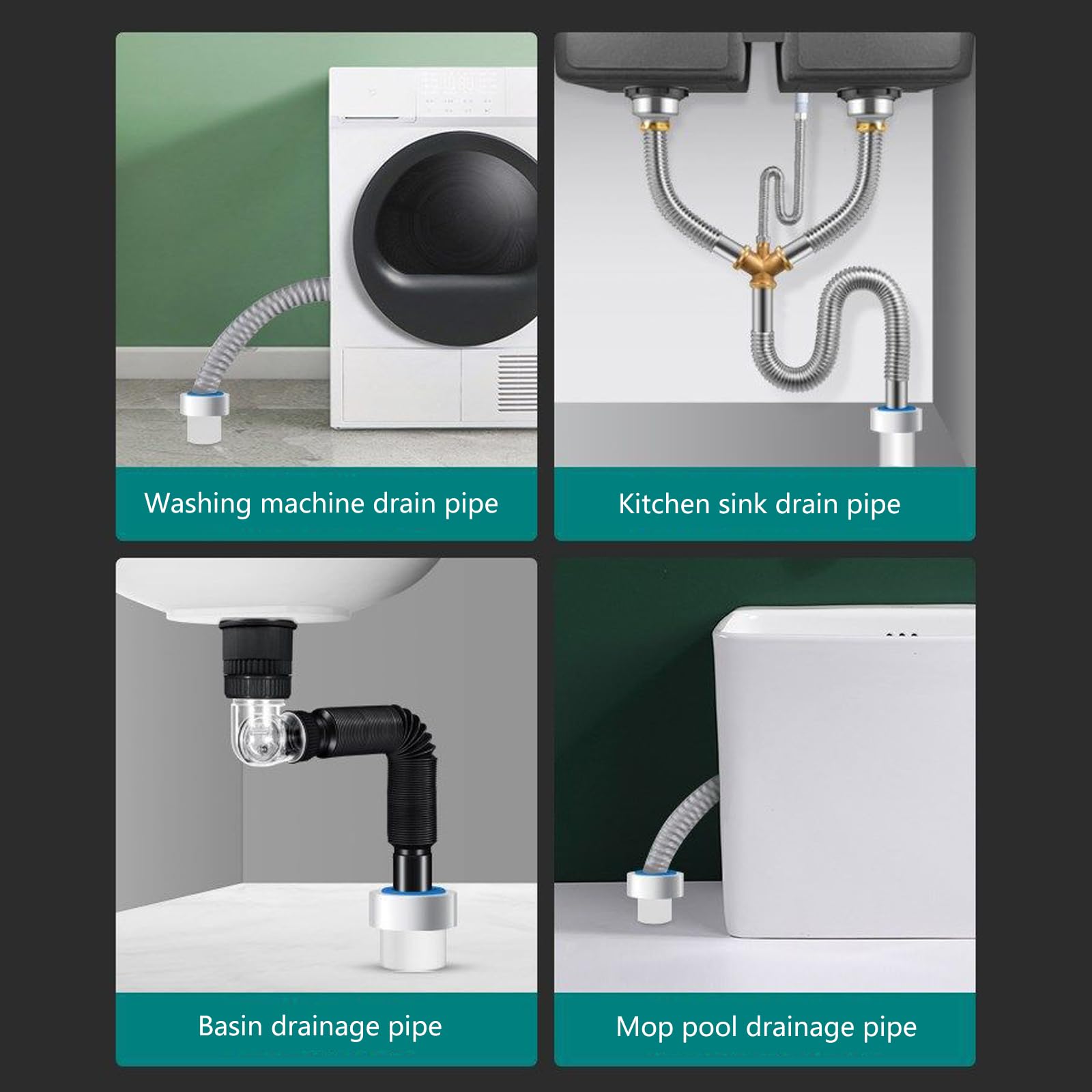 ABS Drain Seal Plugs Easy to Use ABS Drain Covers Simple for Odor Prevention & Leak Protections in Kitchen & Bathroom