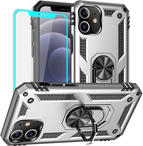 Miniatura 9 de Yiakeng Funda para iPhone 12 / 12 Pro: protector de pantalla de grado militar con anillo para iPhone 12 (azul) Funda para iPhone 12 Azul,Funda para