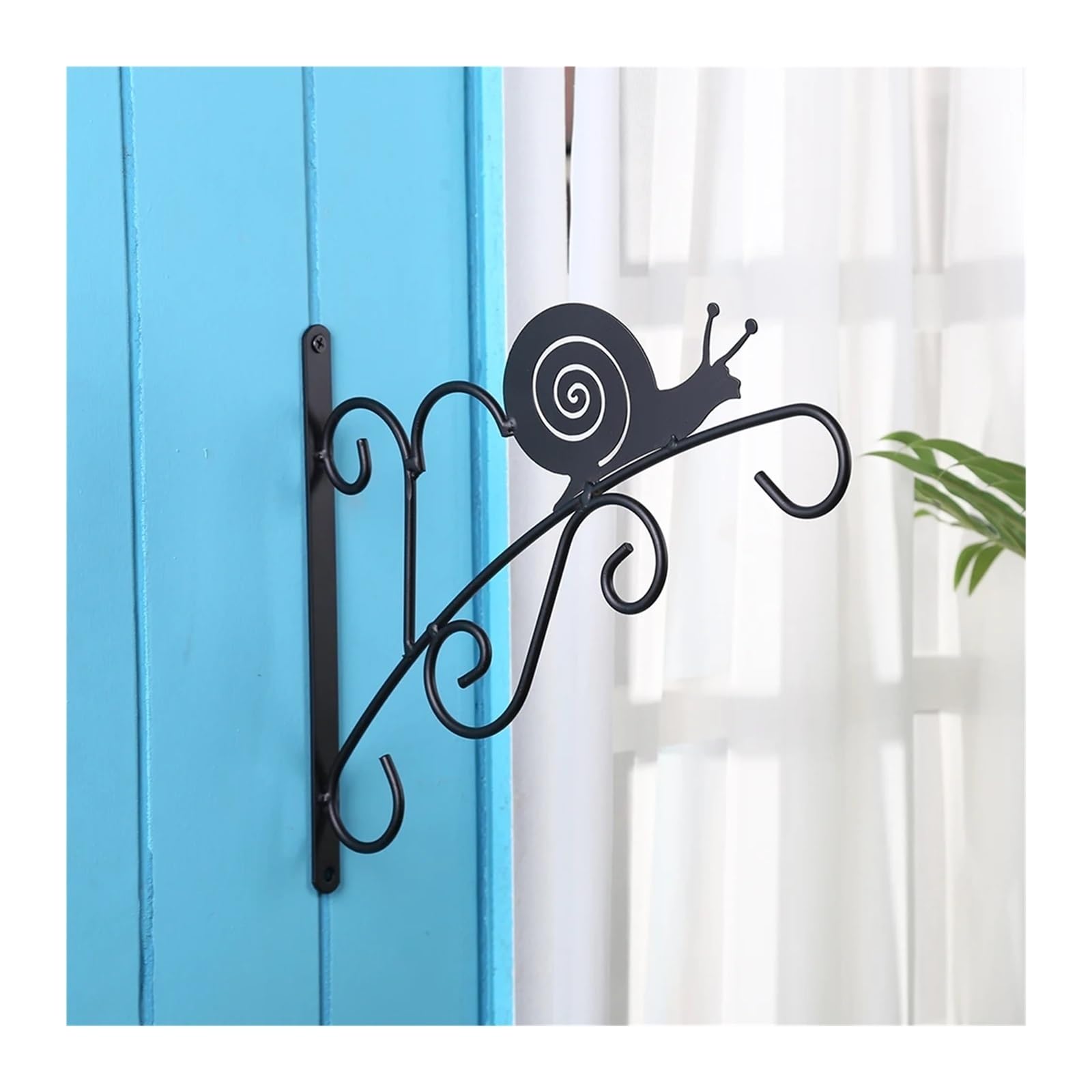 HUWOYG 11.8inch Plant Hanger Heavy Duty Iron Bracket for Bird Feeder Lanterns for Flower Baskets for Plants(Black C)