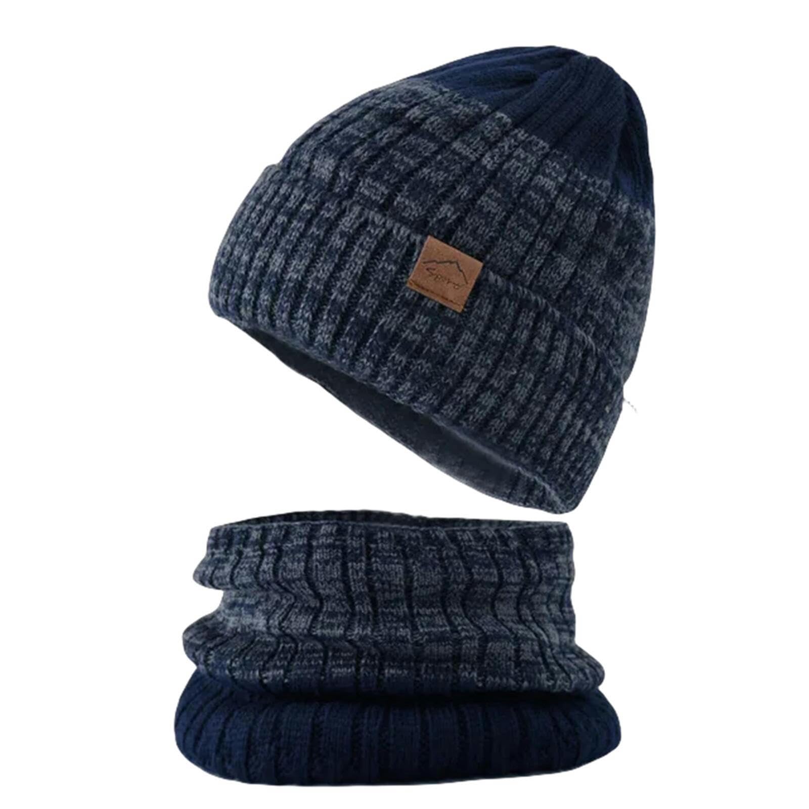 Schal Mütze Set Herbst- Und Winter Im Freien Wollkappe Unisex Gestrickter Hut Verdickter Warmer Hutschalel