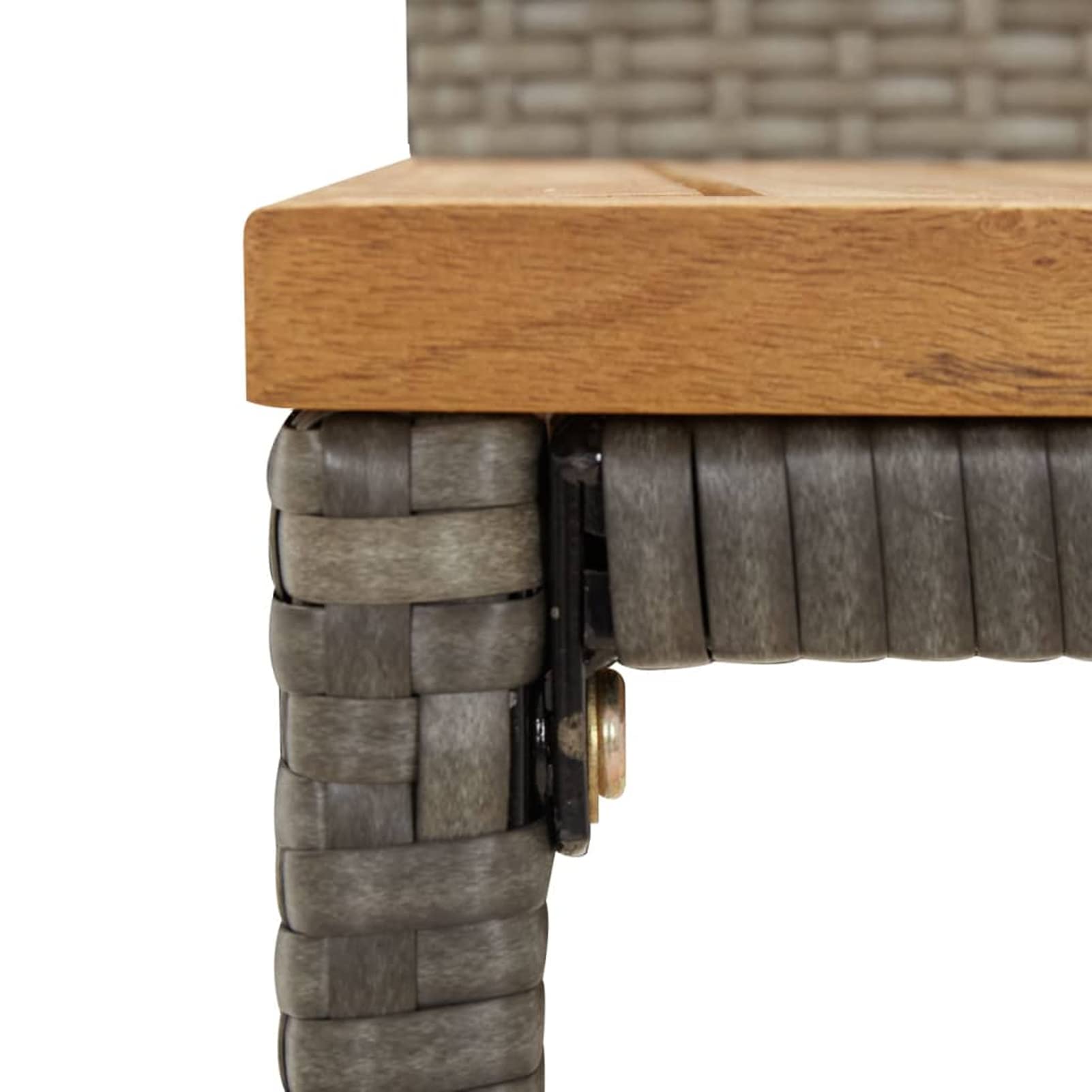 BaraSh Ensemble Bar de Jardin,Ensemble de Bar d'extérieur,Mobilier de Jardin,Ensemble de Bar Jardin 5 pcs Gris Poly rotin/Bois Massif Acacia