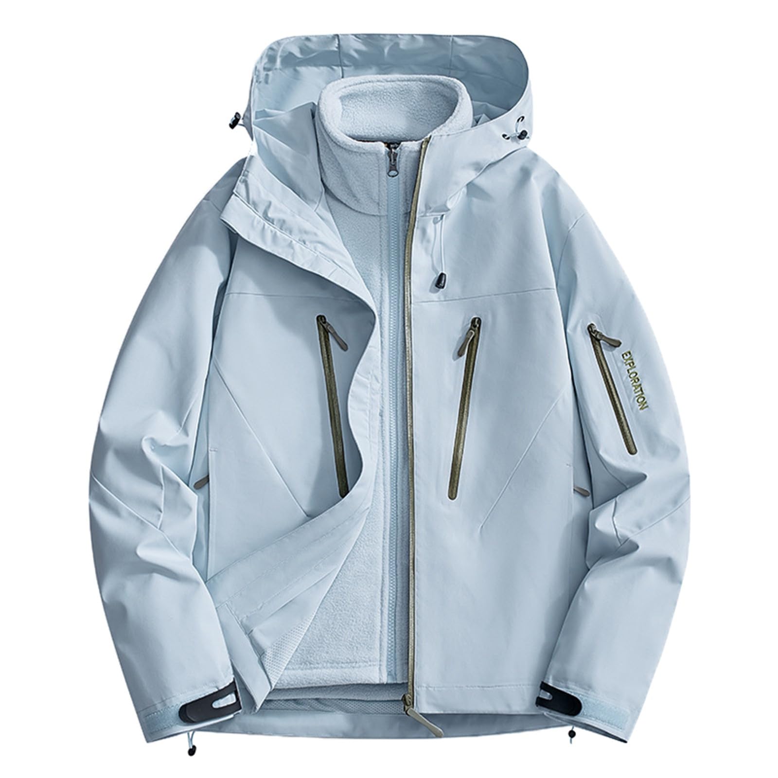Chaqueta hardshell invierno 2024 resistente al viento con diseño desmontable 3