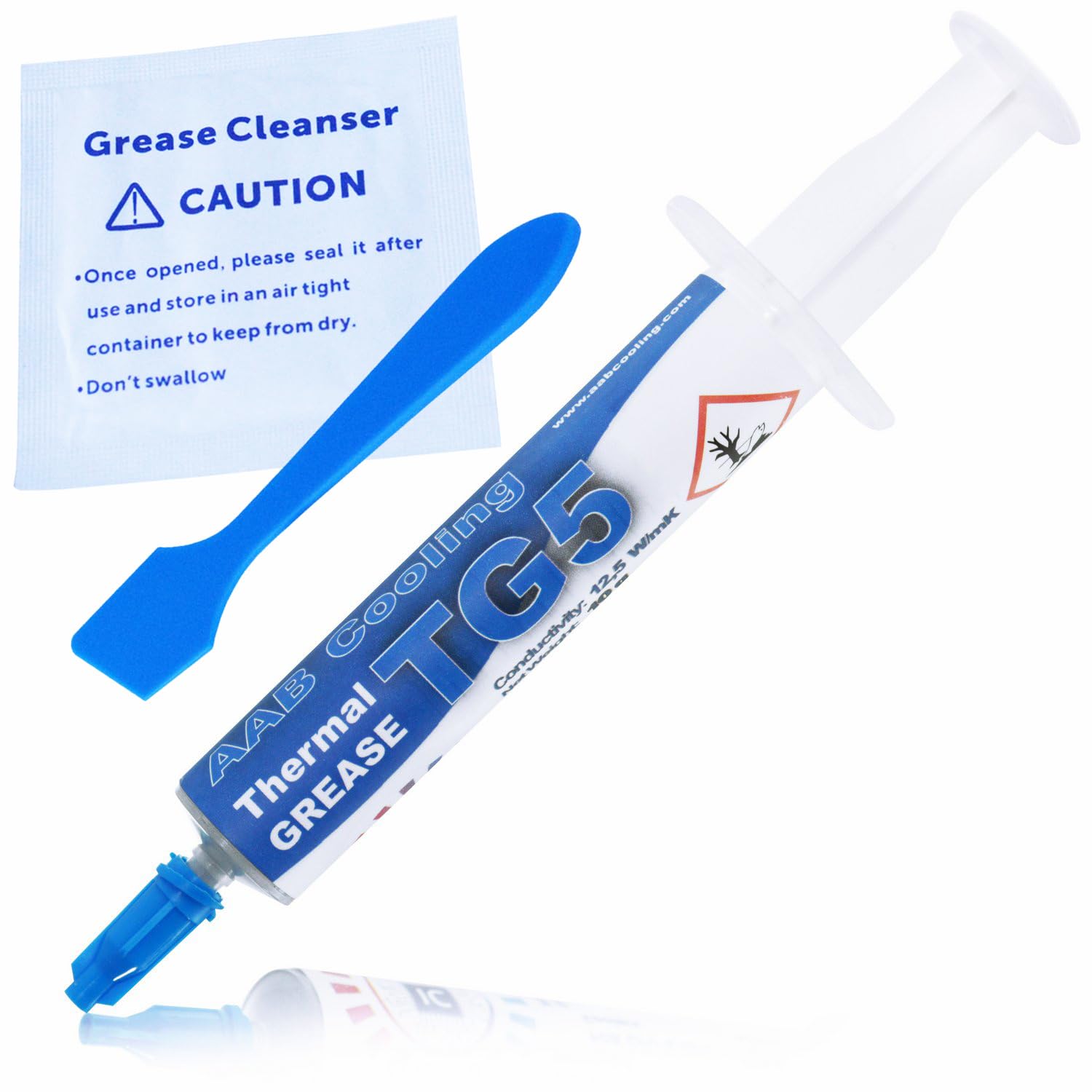 AABCOOLING Thermal Grease 5-10g - 12,5W/MK - Eficiente Pasta Térmica CPU con Plata para Componentes Electronicos, Disipador, Compuesto Térmico de Micropartículas de Carbono, Masa Termica