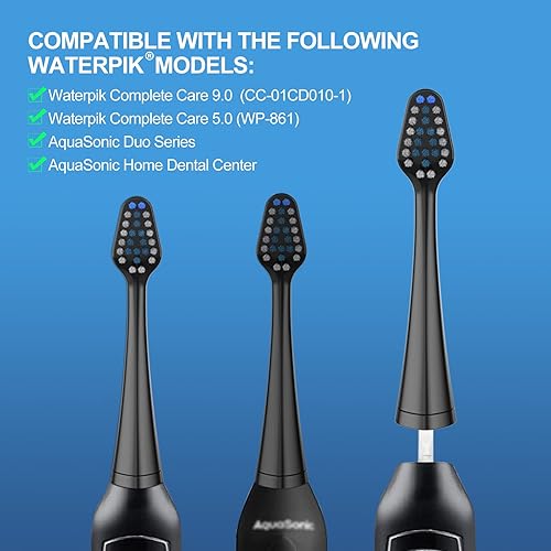 Miniatura 7 de Cabezales de repuesto para cepillo de dientes Waterpik Complete Care 5.09.0 (WP-861CC-01), STRB-5WB, paquete de 5, color negro