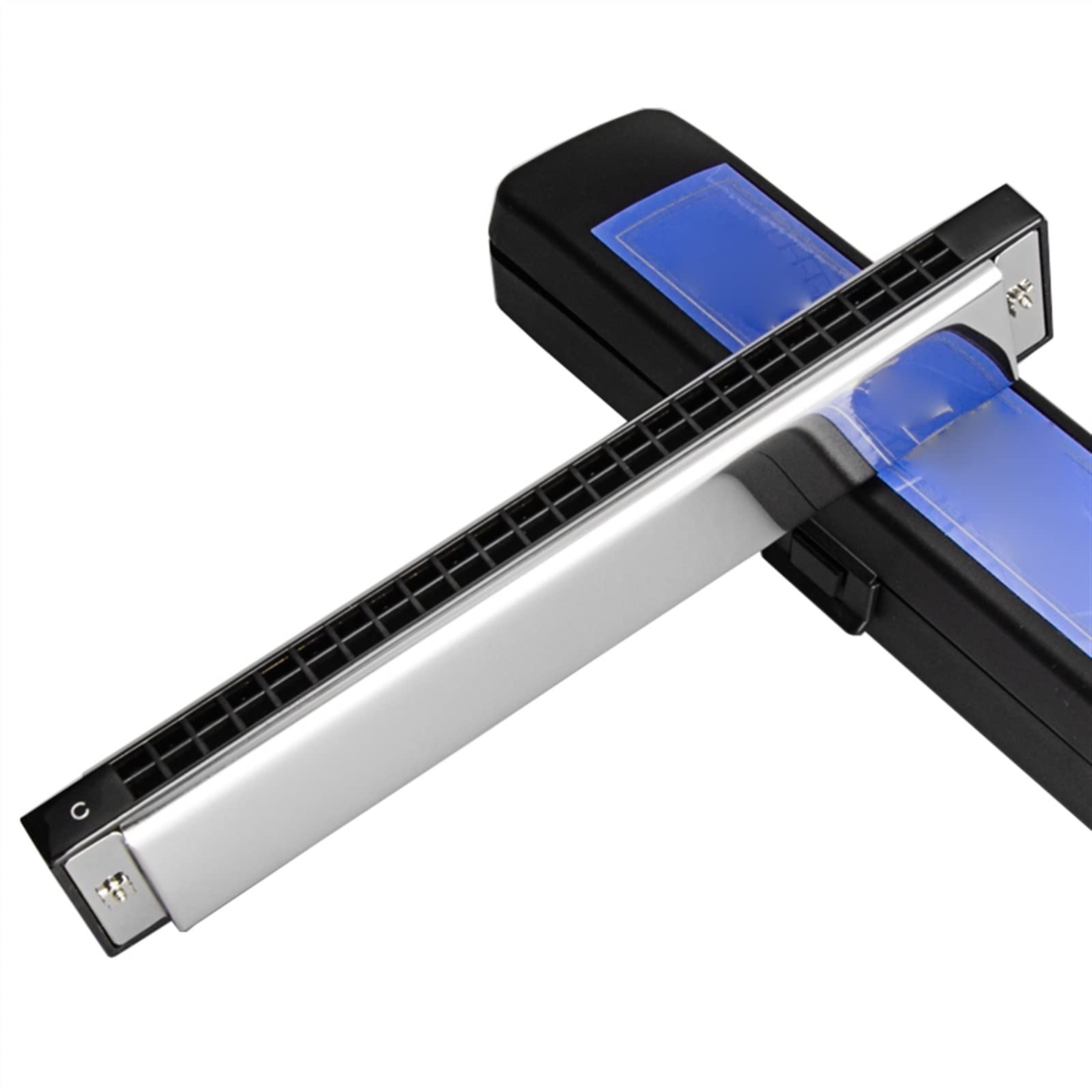Profesjonalny Harmonijka Tremolo Harmonica 24 Otwory Mosiężne Stroiki Usta Organ ABS Grzebień Instrumenty Muzyczne (Color : Key A)