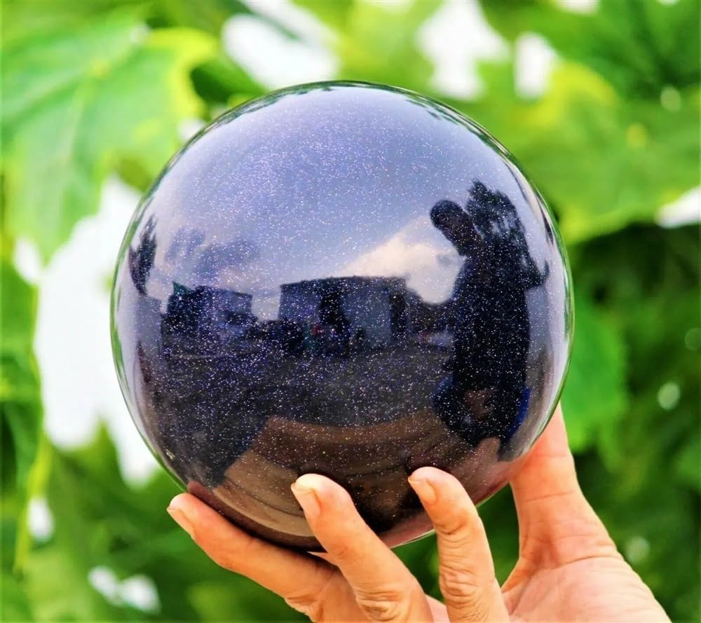 Decorative Ornaments Blue Sand Quartz Crystal Ball Crystal Ball (Size : 1100-1200g)