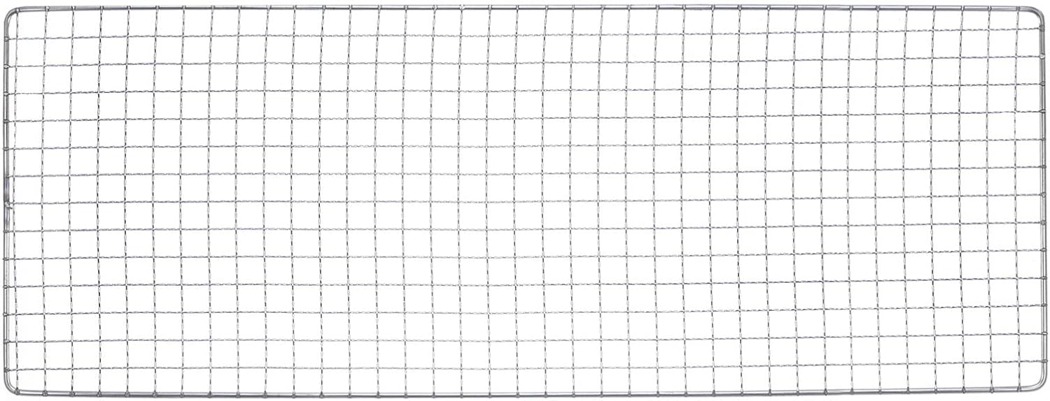 HARFINGTON 2pcs Square BBQ Grill Net 19x50cm Stainless Steel Cross Wire Barbecue Mesh Mat for Baking Smoking Charcoal Grilling Roasting