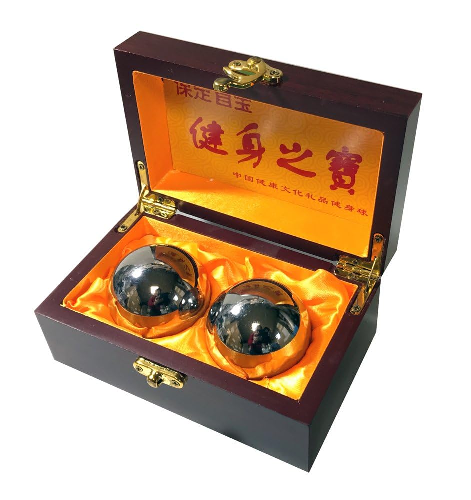 Amazon.co.jp: 鉄球 健康鋼球 トレーニング 木箱入り 中国伝統の鉄球具