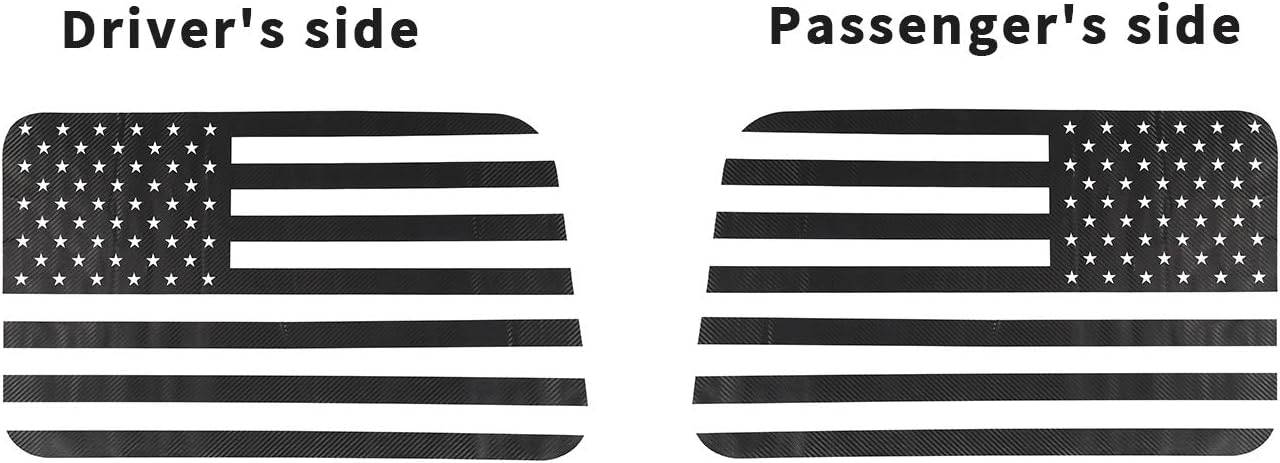 JeCar American Flag Window Decals Carbon Fiber Rear Window Stickers Compatible with Jeep Wrangler 2018-2023 JLU (4 Door)