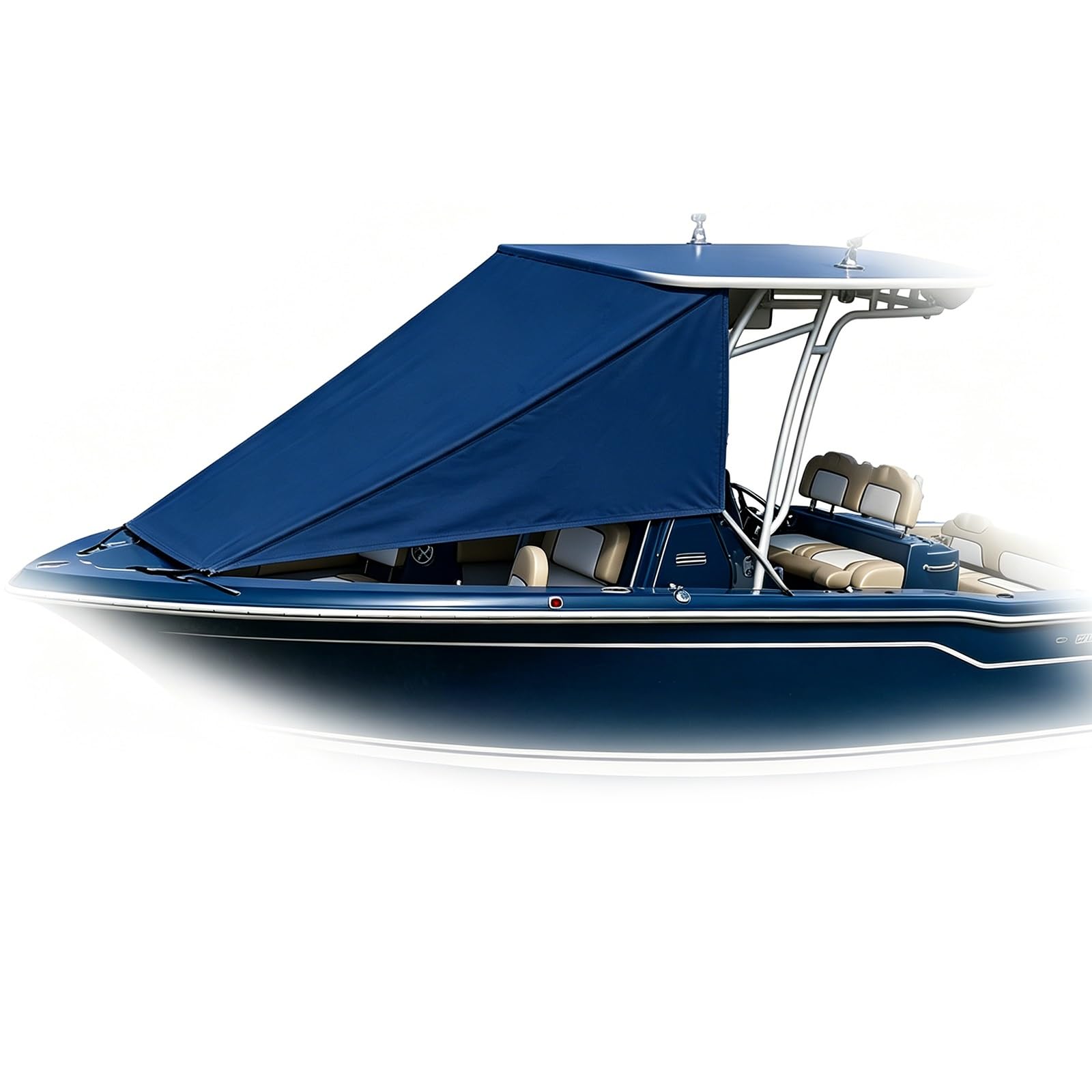 Adjustable T-Top Boat Bimini Top Shade Cover, Waterproof UV Protection Canopy, 7 Colors Optional, Universal Replacement Awning for Most Center Console Boats(Navy blue,245x290cm)