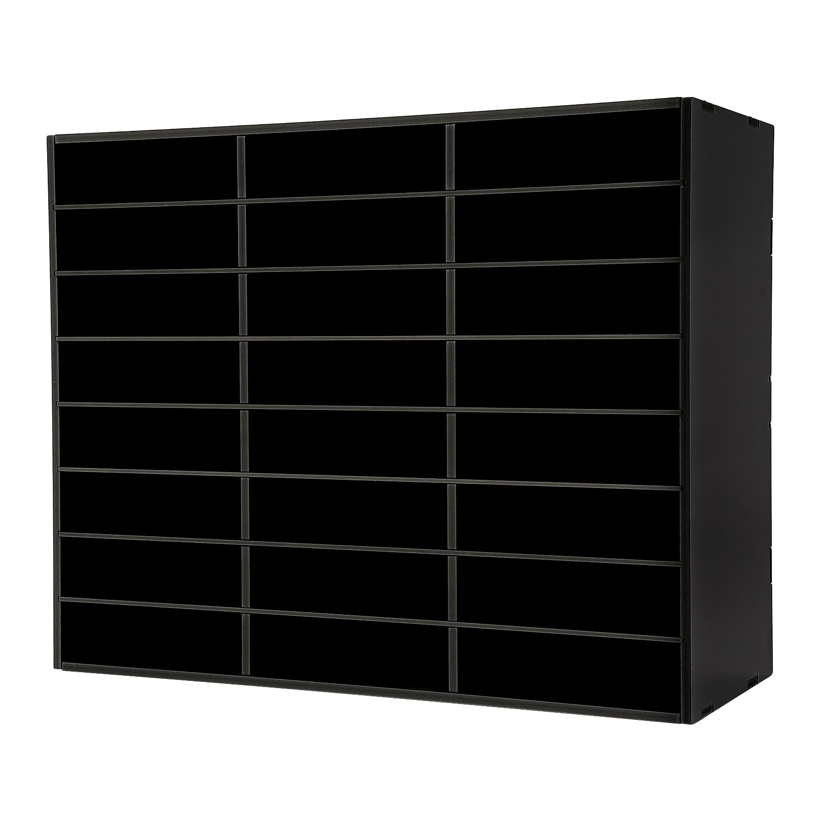 Literatur Organizer Dokumentenablage mit 24 Fächern Herausnehmbaren Regalen PVC Briefablage Schreibtisch Organizer 737 x 302 x 596 mm Schwarz